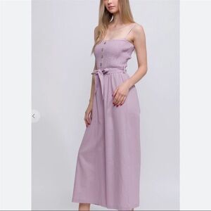 fab’rik Rosalie Linen Jumpsuit in Lilac